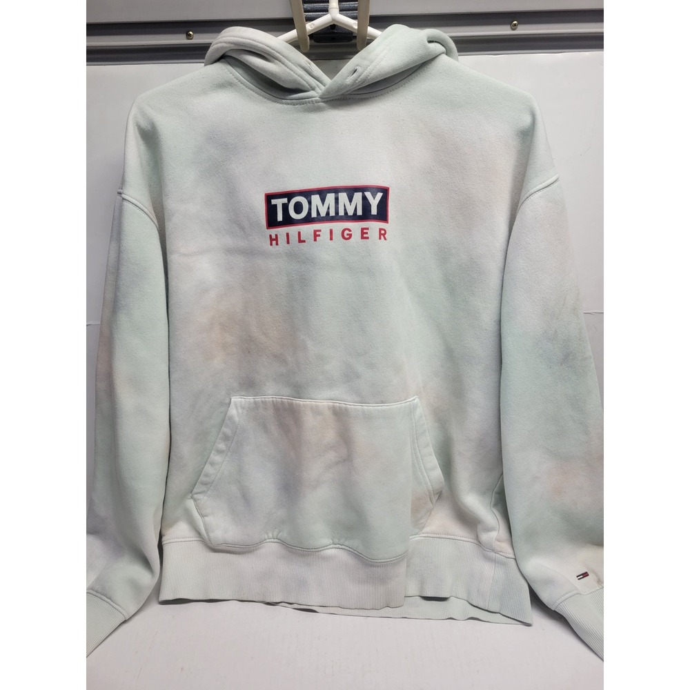 Tommy Hilfiger Denim Mens Medium Pastel Tie Dye Logo Hoodie Pullover Sweatshirt